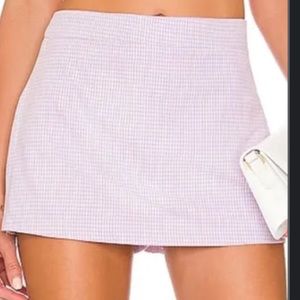 FREE PEOPLE gingham purple skort